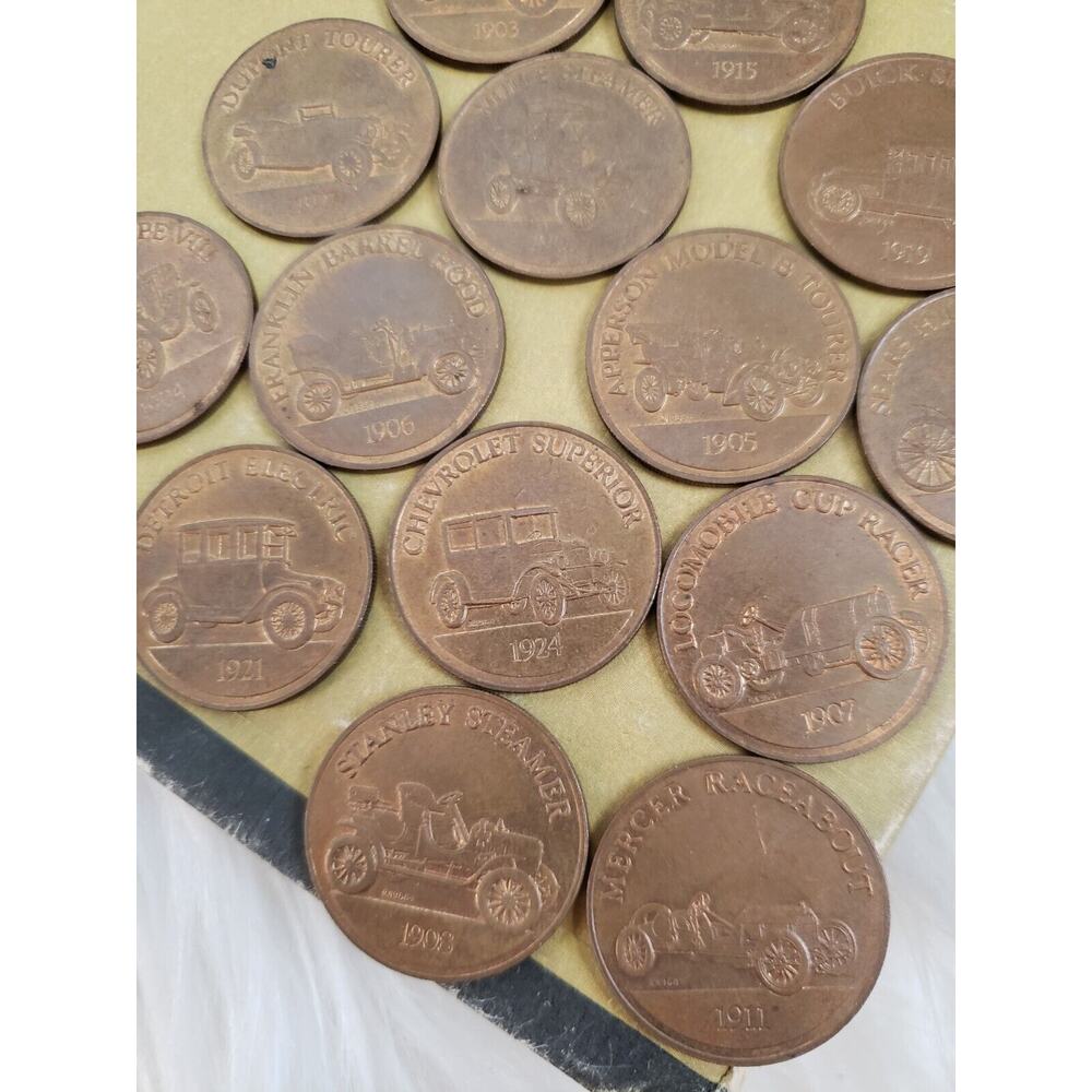 14 Lot 1960's Sunoco Antique Car Coin Series‎ mancave gift child vintage dad